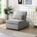 Folding Ottoman Sofa Bed — 4-in-1 Convertible Lounger in Grey