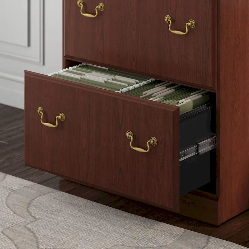 Lateral File Cabinet with Lockable Drawer and Ball-Bearing Slides
