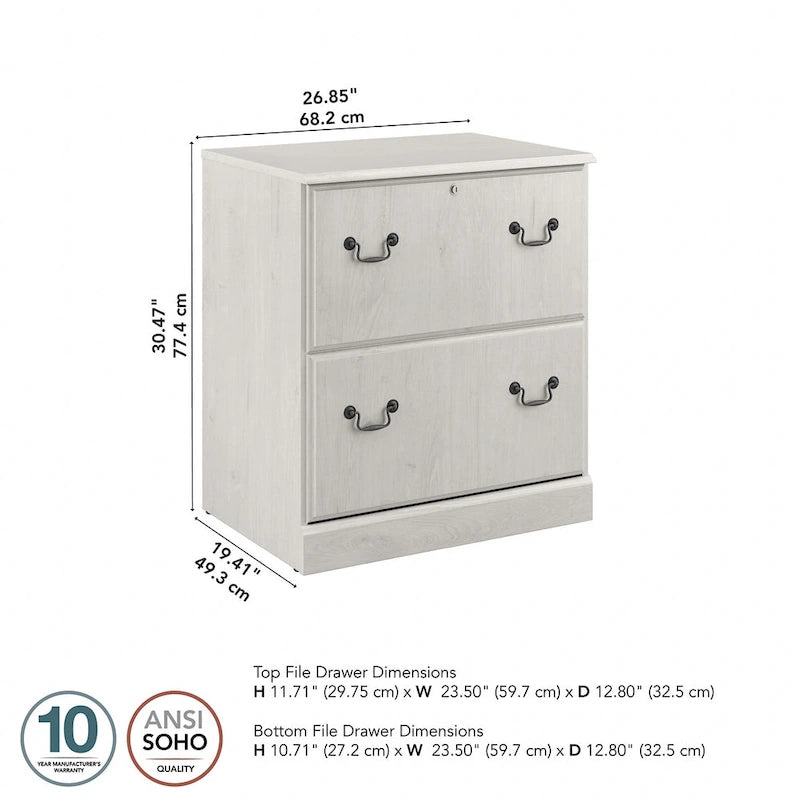 Lateral File Cabinet with Lockable Drawer and Ball-Bearing Slides