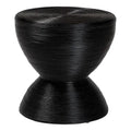 Natural Rattan Hourglass Side Table, Boho Round End Table for Living Room