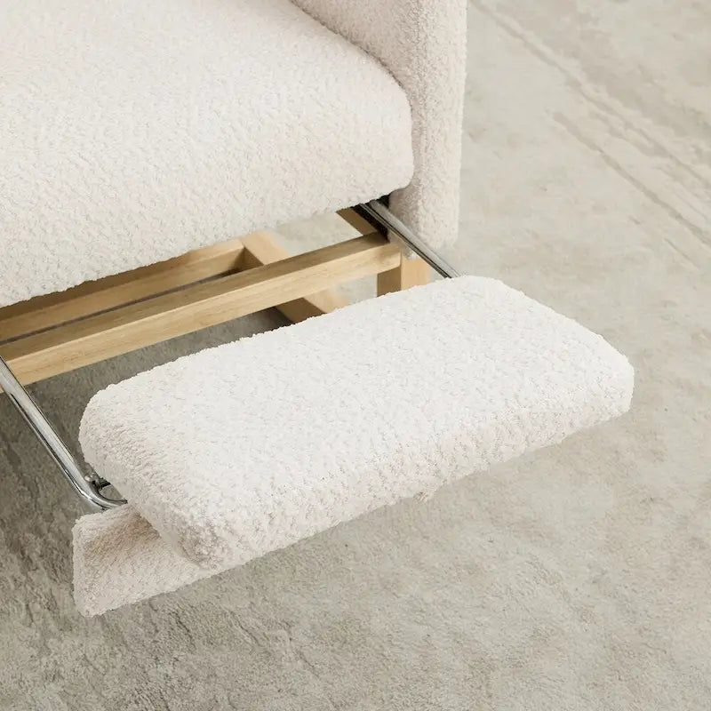 Boucle Nursery Rocking Chair with Footrest