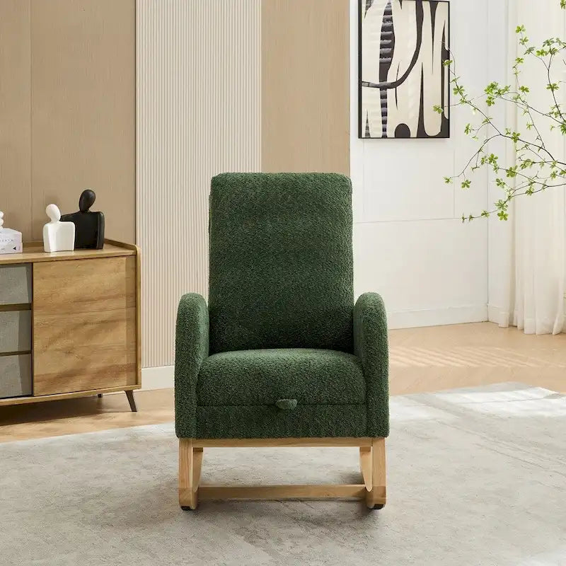 Boucle Nursery Rocking Chair with Footrest