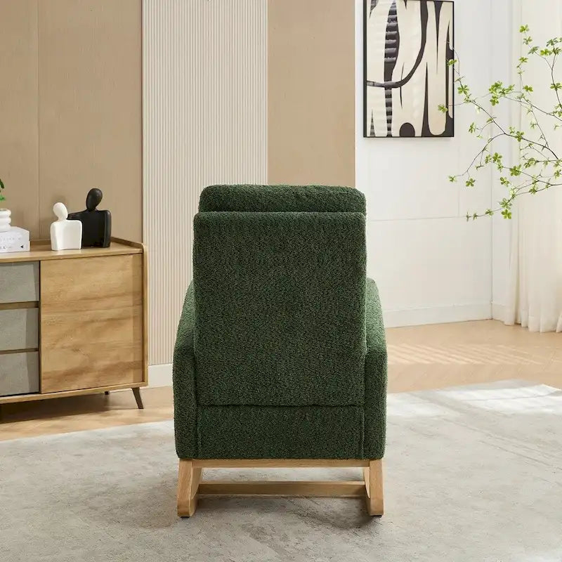 Boucle Nursery Rocking Chair with Footrest
