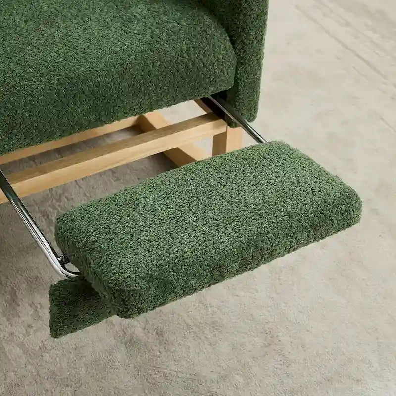 Boucle Nursery Rocking Chair with Footrest