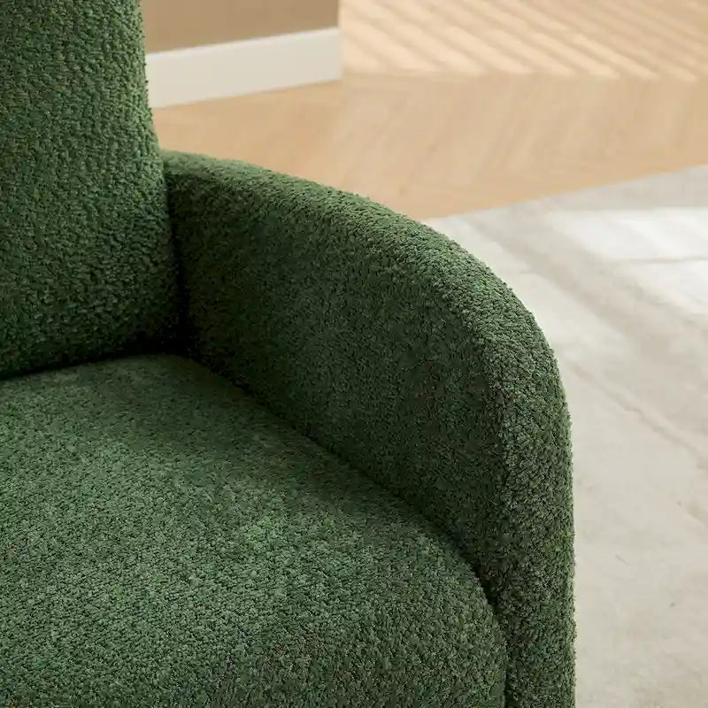 Boucle Nursery Rocking Chair with Footrest