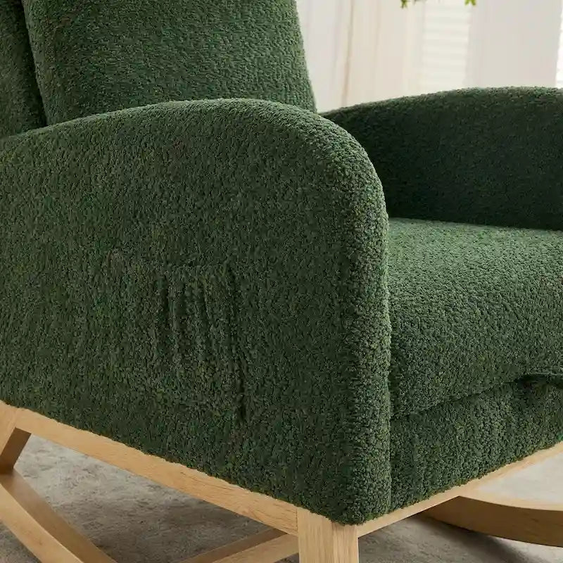 Boucle Nursery Rocking Chair with Footrest