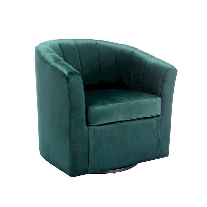 Velvet Swivel Accent Club Chair with Removable Cushion, Multiple Colors