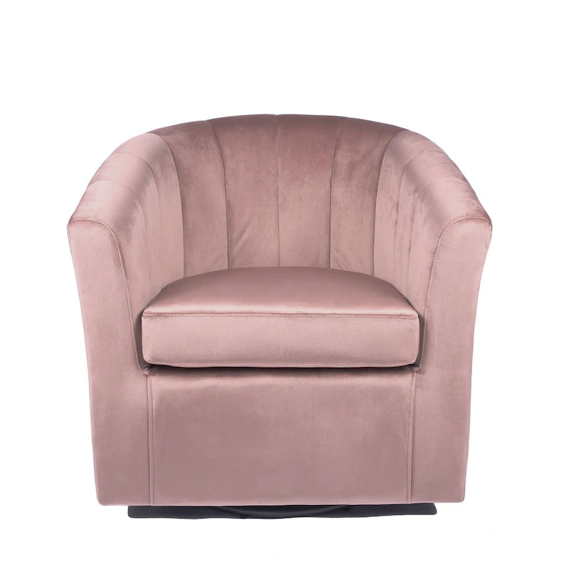 Velvet Swivel Accent Club Chair with Removable Cushion, Multiple Colors