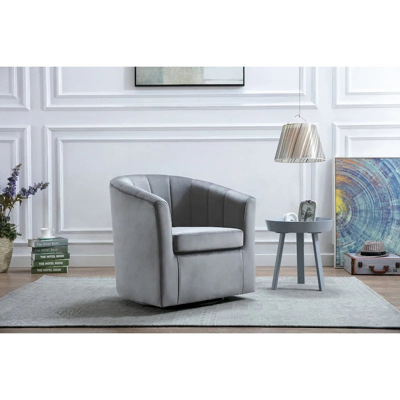 Velvet Swivel Accent Club Chair with Removable Cushion, Multiple Colors