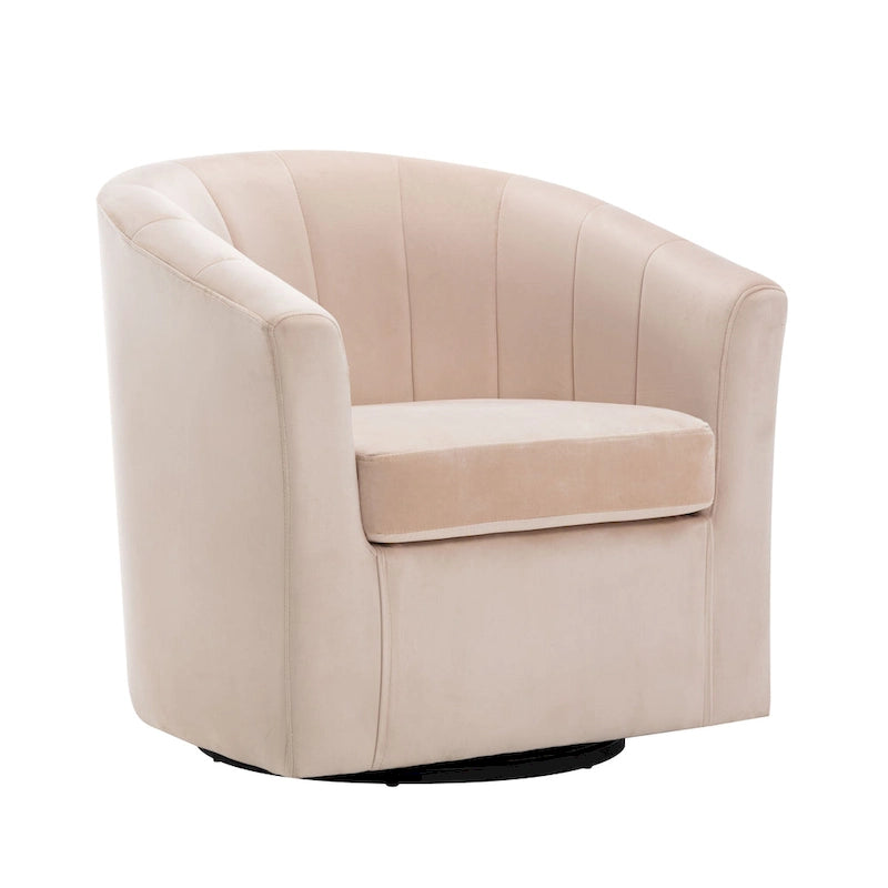 Velvet Swivel Accent Club Chair with Removable Cushion, Multiple Colors
