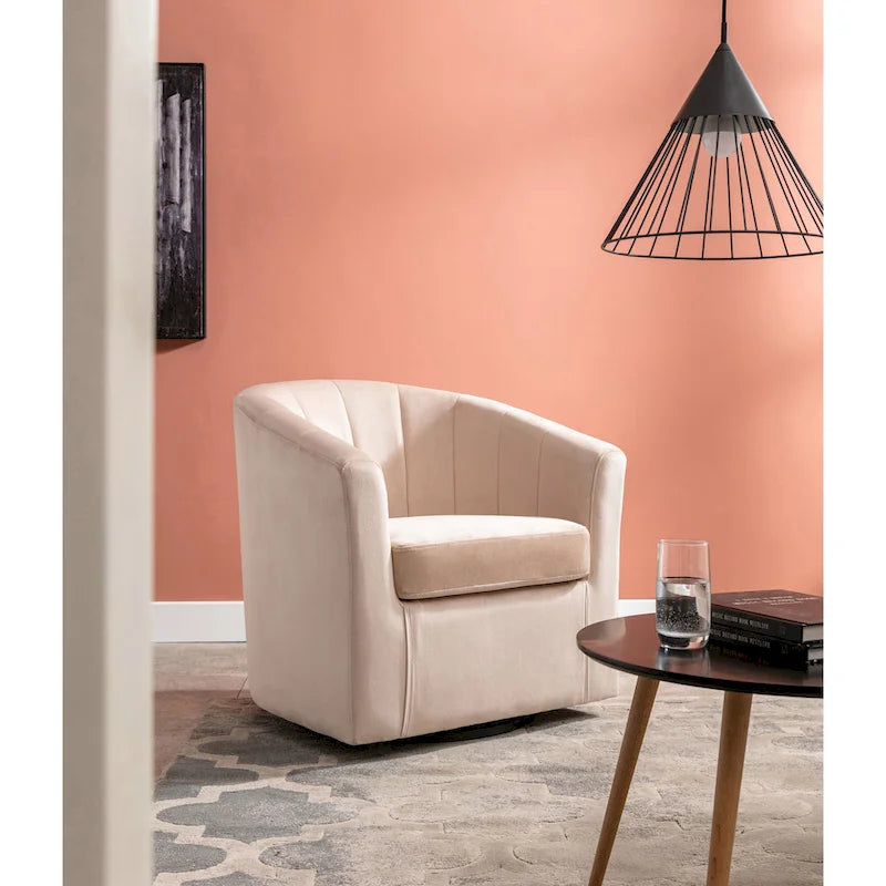 Velvet Swivel Accent Club Chair with Removable Cushion, Multiple Colors