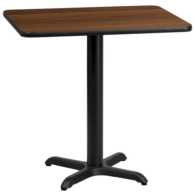Rectangular Laminate Dining Table with Cast Iron X-Base — Commercial Grade
