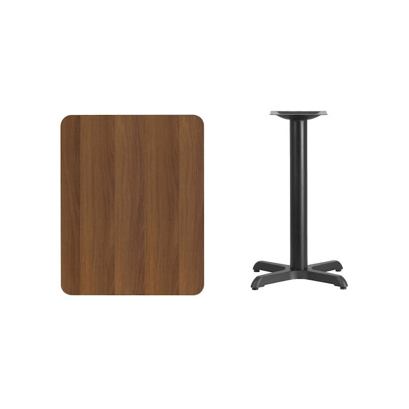 Rectangular Laminate Dining Table with Cast Iron X-Base — Commercial Grade