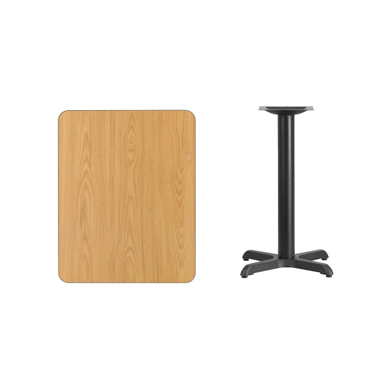 Rectangular Laminate Dining Table with Cast Iron X-Base — Commercial Grade