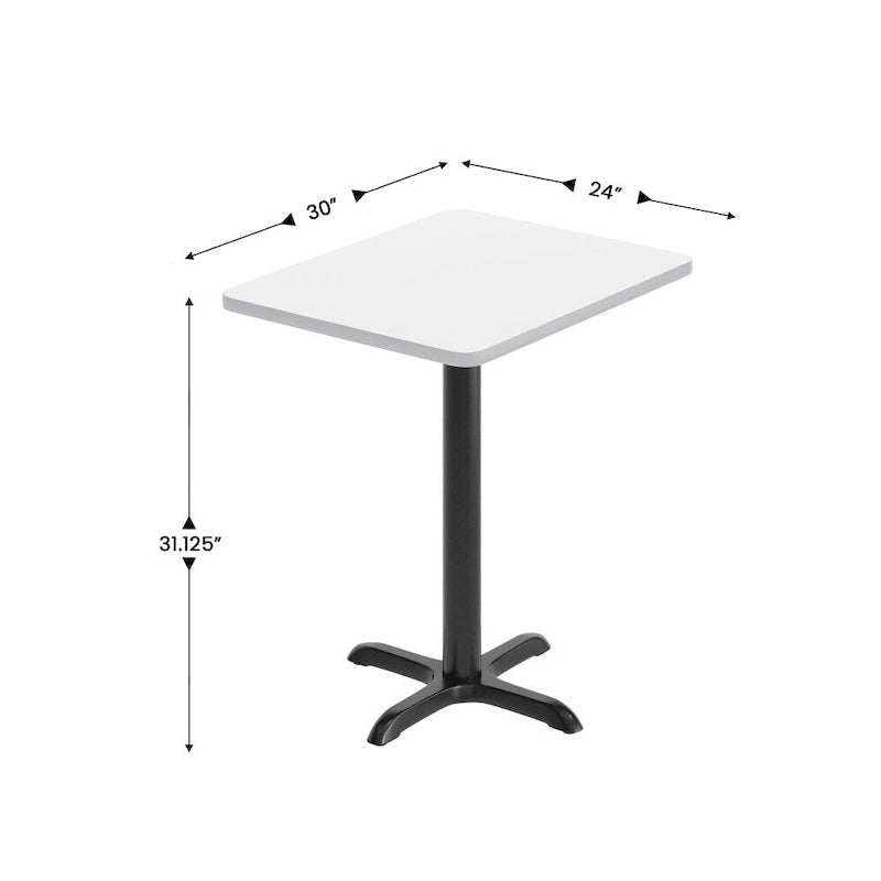 Rectangular Laminate Dining Table with Cast Iron X-Base — Commercial Grade