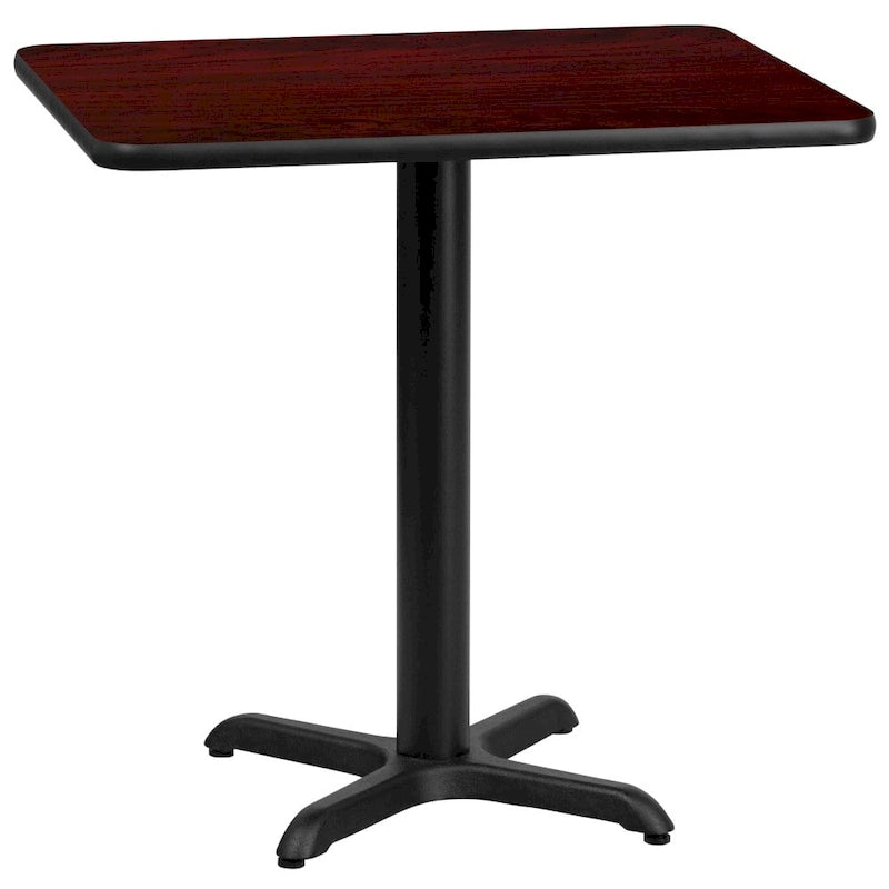Rectangular Laminate Dining Table with Cast Iron X-Base — Commercial Grade
