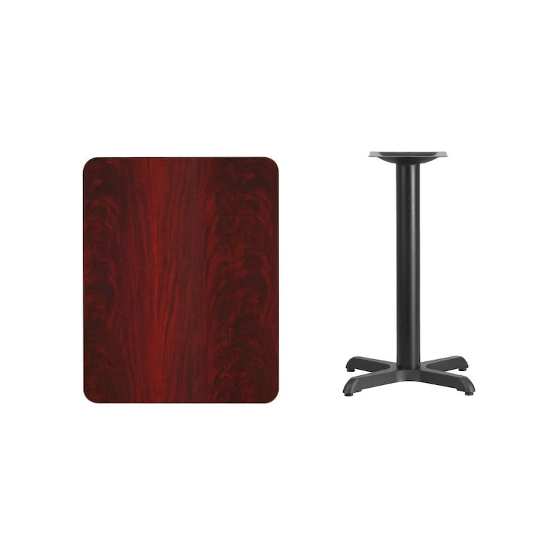 Rectangular Laminate Dining Table with Cast Iron X-Base — Commercial Grade