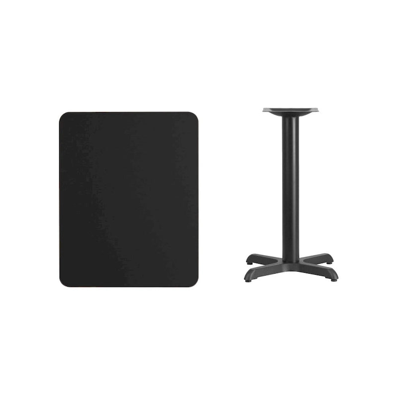 Rectangular Laminate Dining Table with Cast Iron X-Base — Commercial Grade