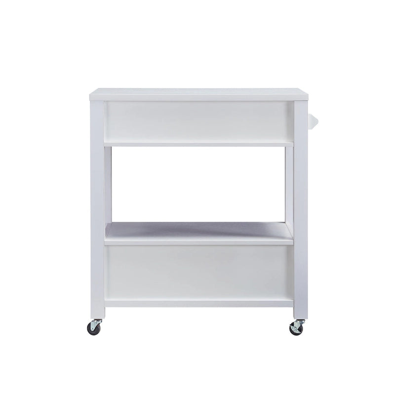 2-Drawer Serving Cart with Open Shelf
