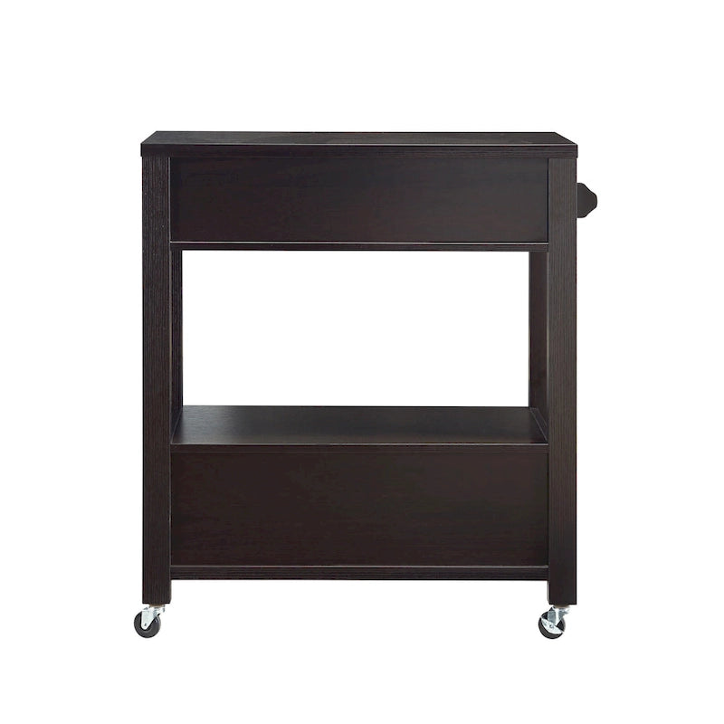 2-Drawer Serving Cart with Open Shelf