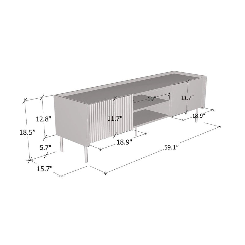 Modern Matte TV Stand for TVs up to 70 Inch — Entertainment Console