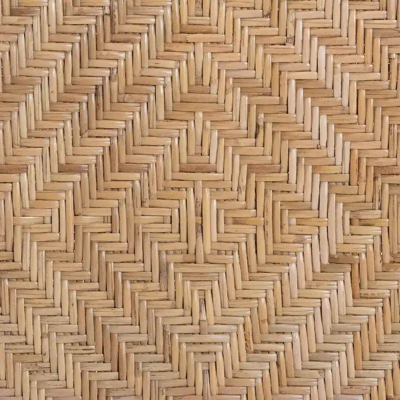 Mid-Century Modern Handcrafted Rattan Dining Chair with Round Back & Crisscross Base