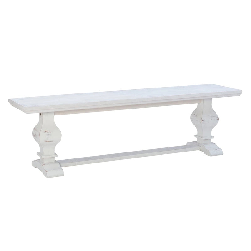 Solid Pine Wood Double Pedestal Dining & Entryway Bench