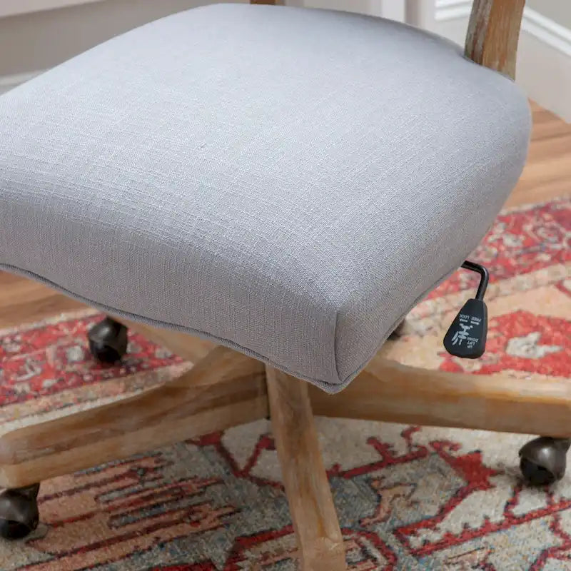 Grey Tufted Home Office Chair with Adjustable Height & Swivel, Classic Style