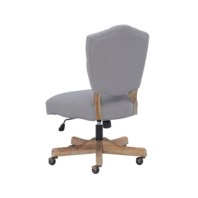 Grey Tufted Home Office Chair with Adjustable Height & Swivel, Classic Style