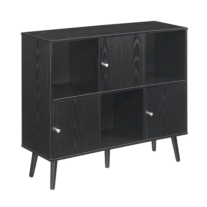 Mid-Century Modern 3-Door 3-Cubby Storage Sideboard Console Table