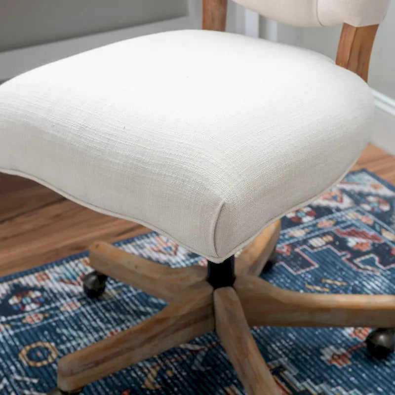 Traditional Tufted Home Office Chair with Adjustable Height & Swivel Base