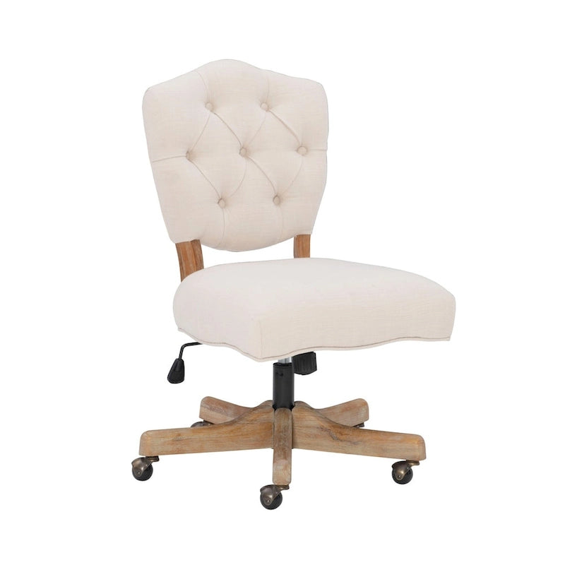 Traditional Tufted Home Office Chair with Adjustable Height & Swivel Base