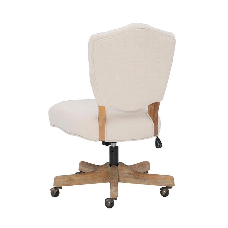 Traditional Tufted Home Office Chair with Adjustable Height & Swivel Base
