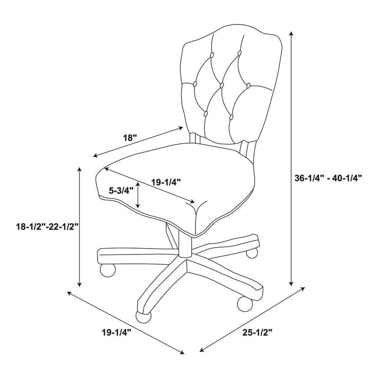 Traditional Tufted Home Office Chair with Adjustable Height & Swivel Base