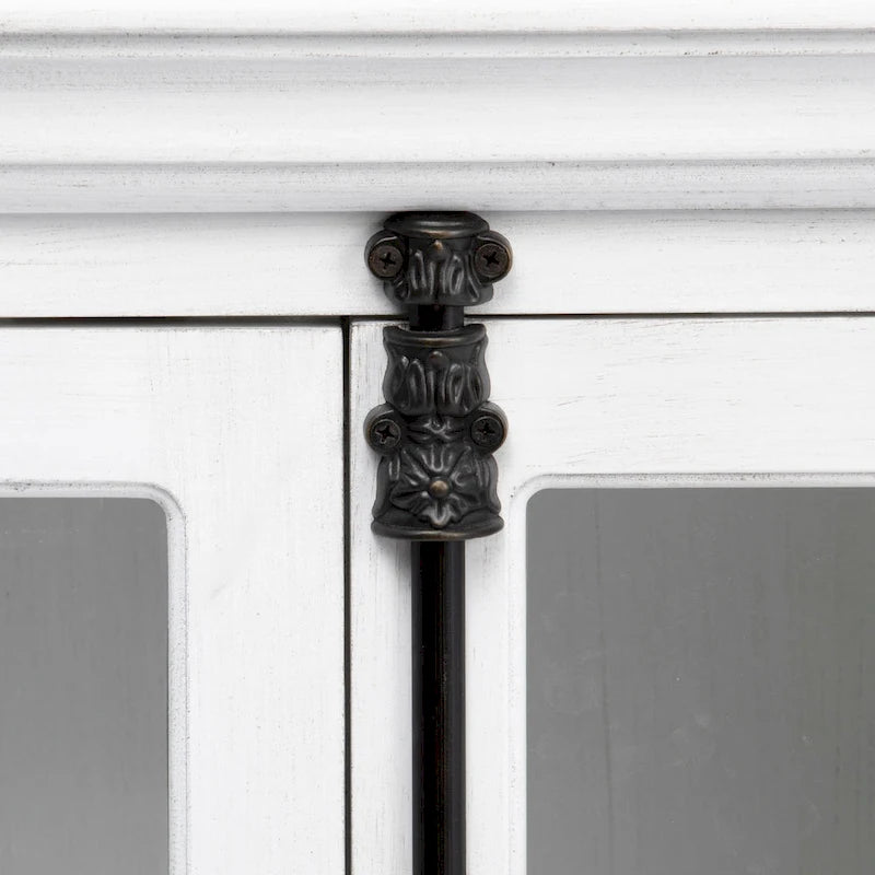 Modern 4-Door Glass Panel TV Media Console Cabinet, 72 Inch