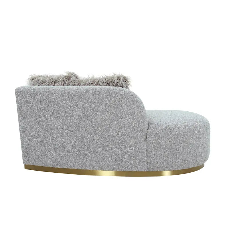 Curved Sculptural Sofa with 3 Pillows — Foam Cushion, Pet-Friendly Fabric
