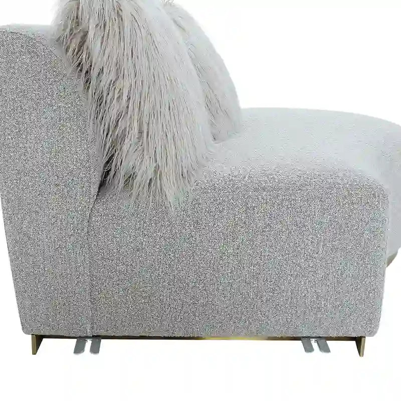 Curved Sculptural Sofa with 3 Pillows — Foam Cushion, Pet-Friendly Fabric