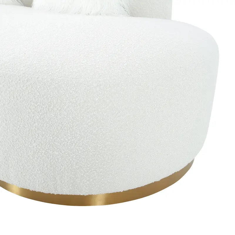 Curved Sculptural Sofa with 3 Pillows — Foam Cushion, Pet-Friendly Fabric