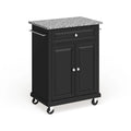 Compact Kitchen Cart with Wood Countertop, Drawer & Locking Casters