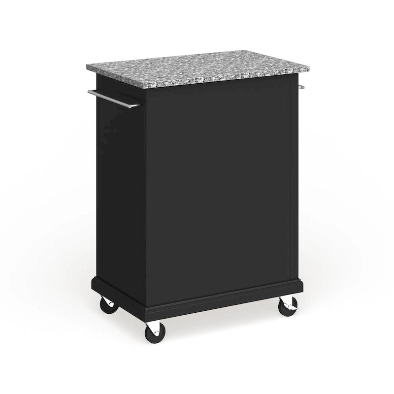 Compact Kitchen Cart with Wood Countertop, Drawer & Locking Casters