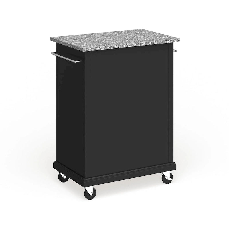 Compact Kitchen Cart with Wood Countertop, Drawer & Locking Casters