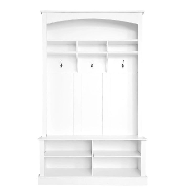 Modern 3-in-1 Entryway Hall Tree with Coat Rack, Bench & Adjustable Shoe Storage