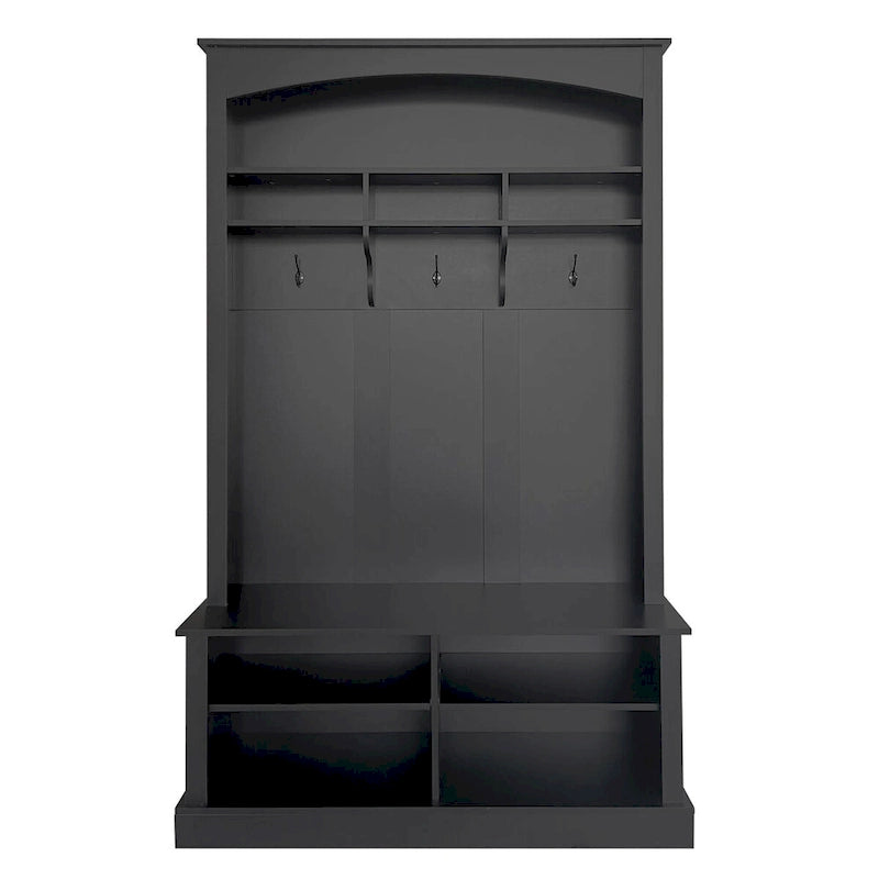 Modern 3-in-1 Entryway Hall Tree with Coat Rack, Bench & Adjustable Shoe Storage