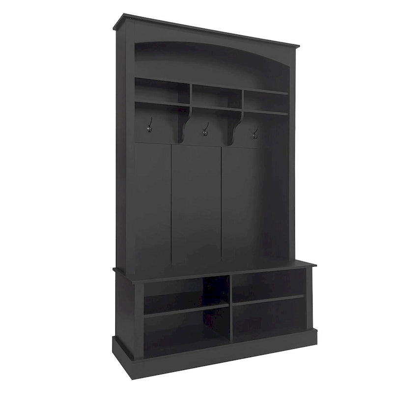 Modern 3-in-1 Entryway Hall Tree with Coat Rack, Bench & Adjustable Shoe Storage