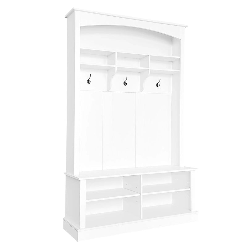 Modern 3-in-1 Entryway Hall Tree with Coat Rack, Bench & Adjustable Shoe Storage