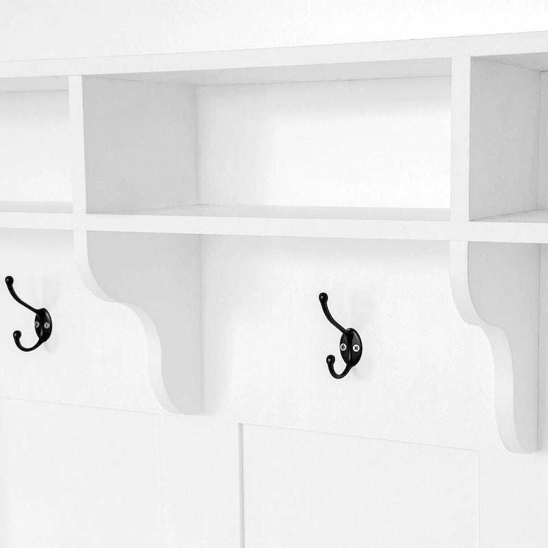 Modern 3-in-1 Entryway Hall Tree with Coat Rack, Bench & Adjustable Shoe Storage