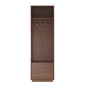 Mid-Century Modern Hall Tree with 3 Hooks, Shelf & Soft-Close Drawer
