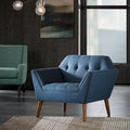 Mid-Century Modern Tufted Lounge Accent Chair with Tapered Wood Legs, Multiple Colors