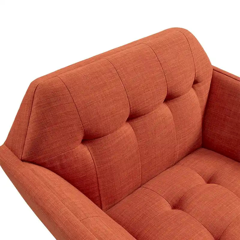 Mid-Century Modern Tufted Lounge Accent Chair with Tapered Wood Legs, Multiple Colors