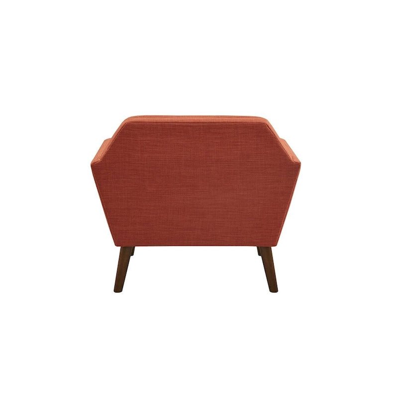 Mid-Century Modern Tufted Lounge Accent Chair with Tapered Wood Legs, Multiple Colors